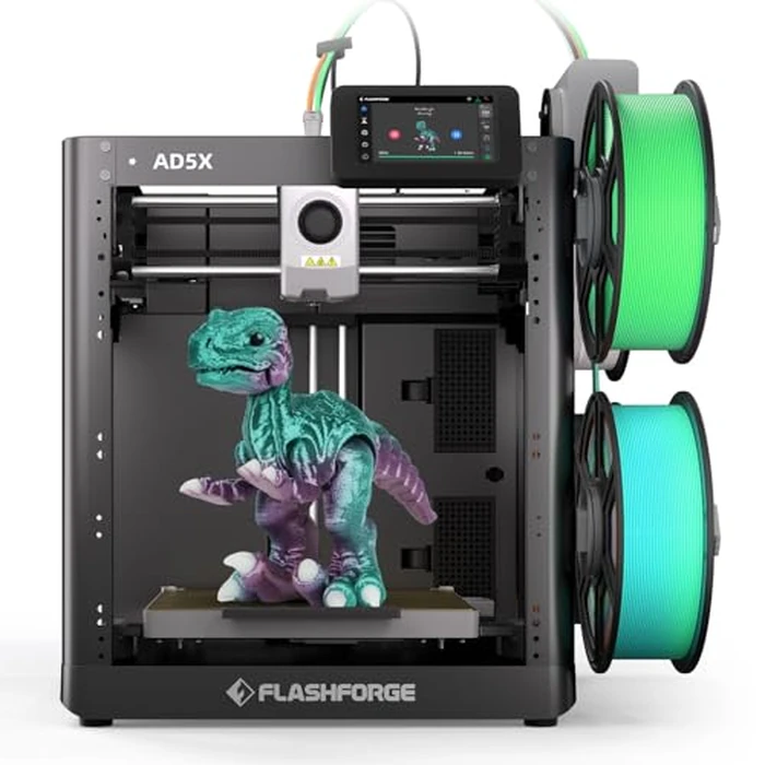 FLASHFORGE AD5X Multi-Material 3D Printer 4-Color Printing, 600mm/s Speed 1-Click Print with DIY IFS Creations, Full-Auto Calibration & Filament Backup, AD5X- Multi-Color Productivity Booster by FLASHFORGE - Used - Very Good condition - US$461.71