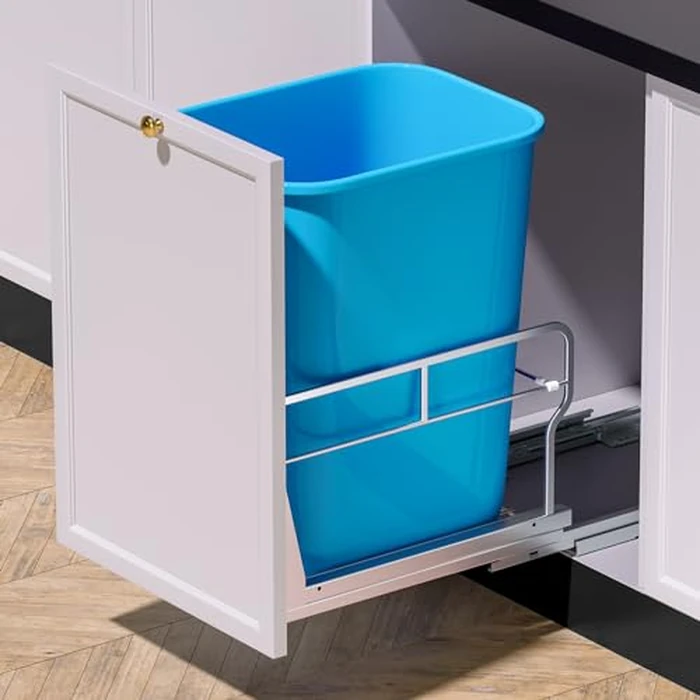 Insputer Pull Out Trash Can Under Cabinet with Soft-Close Slides, Heavy Duty Under Sink Trash Can Kit for Kitchen, Garbage Can Not Included, Requires Minimum Cabinets Opening 12" W X 18" D by Insputer - Image 1