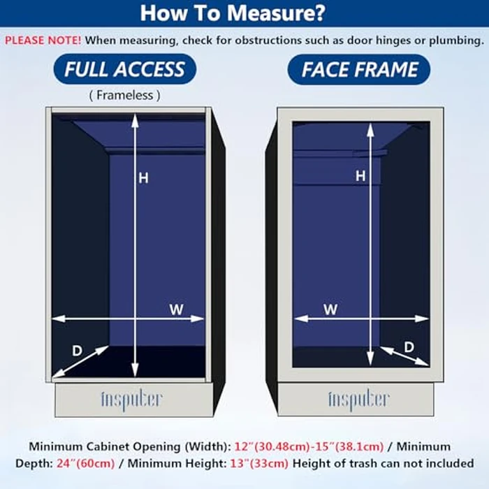 Insputer Pull Out Trash Can Under Cabinet with Soft-Close Slides, Heavy Duty Under Sink Trash Can Kit for Kitchen, Garbage Can Not Included, Requires Minimum Cabinets Opening 12" W X 18" D by Insputer - Image 3