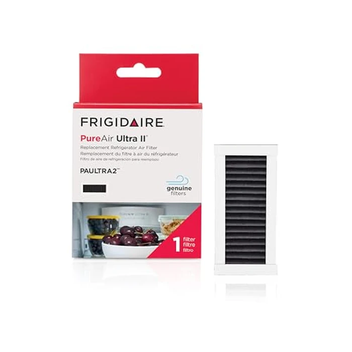 Frigidaire PAULTRA2 Pure Air Ultra II Refrigerator Air Filter with Carbon Technology to Absorb Food Odors, 3.8" x 1.8", White, 1 Count (Pack of 1) by Frigidaire - Image 1