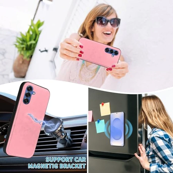 Asuwish Phone Case for Samsung Galaxy S25 Plus S25+ 5G Zipper Wallet Detachable Cell Cover with Tempered Glass Screen Protector Strap Flower Card Holder Slot S25Plus 25S + S 25 25+ SM-S936U Women Pink by Asuwish - Image 8