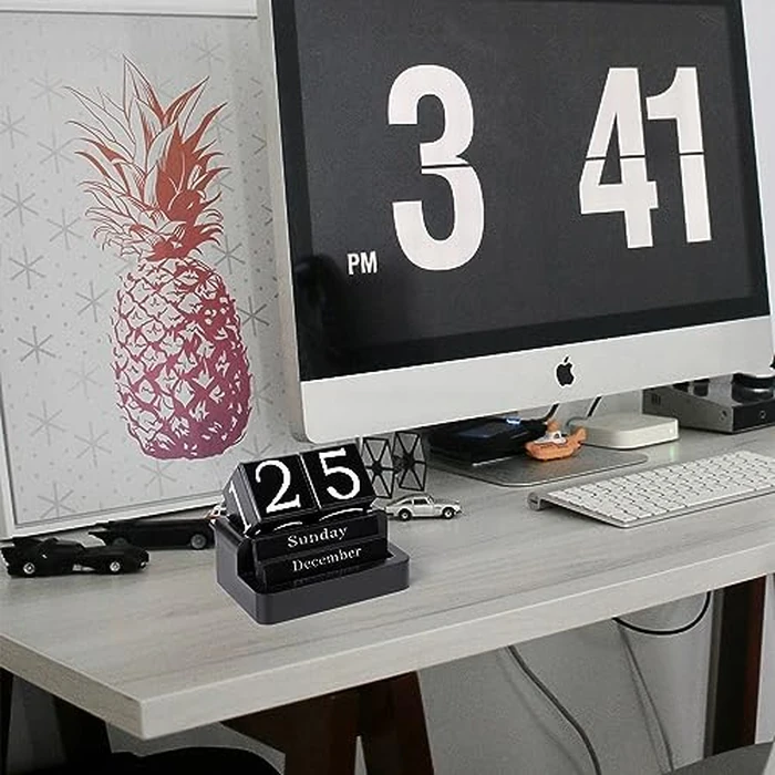 EASEYA Wooden Block Calendar for Desk, Daily Desktop Perpetual Desk Calendar, Modern Farmhouse Aesthetic Desk Accessories for Home Office Decor, Teacher, Classroom, Reusable Yearly, Black by EASEYA - Image 7