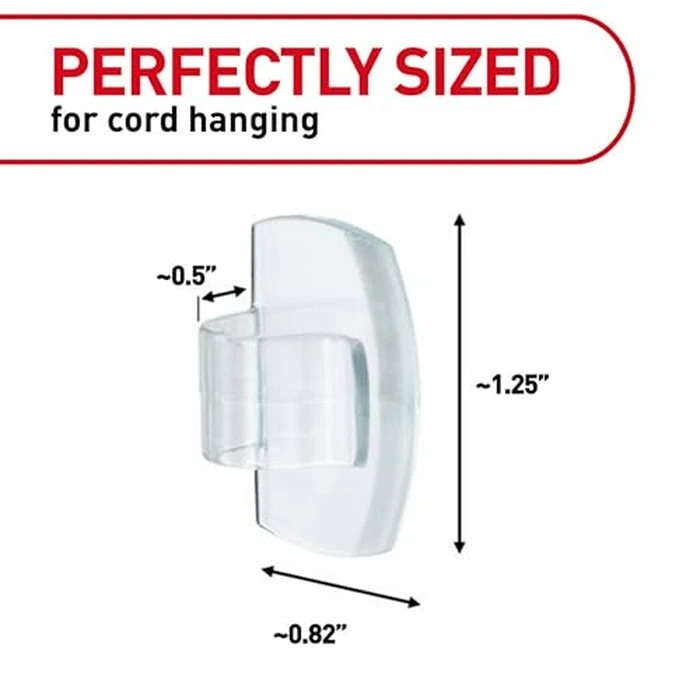 Command Round Cord Clips, Damage-Free Hanging Cable Clips, No Tools Wall Clips for Hanging Electrical Cables of Christmas Decorations, 13 Clear Cord Clips and 16 Command Strips by Command - Image 2