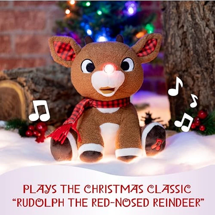Rudolph the Red - Nosed Reindeer - Stuffed Animal Plush Toy with Music & Lights by KIDS PREFERRED - Image 3