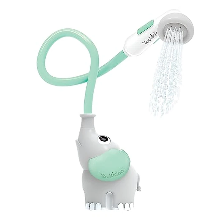 Yookidoo Baby Bath Shower Head - Elephant Water Pump with Trunk Spout Rinser - Control Water Flow from 2 Elephant Trunk Knobs for Maximum Fun in Tub or Sink for Newborn Babies by Yookidoo - Image 1