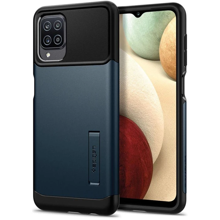 Spigen Slim Armor Series Phone Case for Samsung Galaxy A12 - Metal Slate by Spigen - Refurbished - Brand New condition - US$13.43
