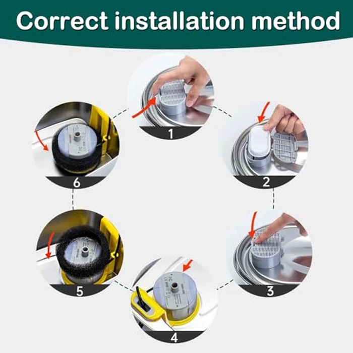 Cat Water Fountain Filter,16 Pack Cat Fountain Replacement Filters for Stainless Steel 67oz/2L Adjustable Water Flow Pet Water Fountain,Dog Water Fountain (8+8 Pack) by KANCHOU - Image 7