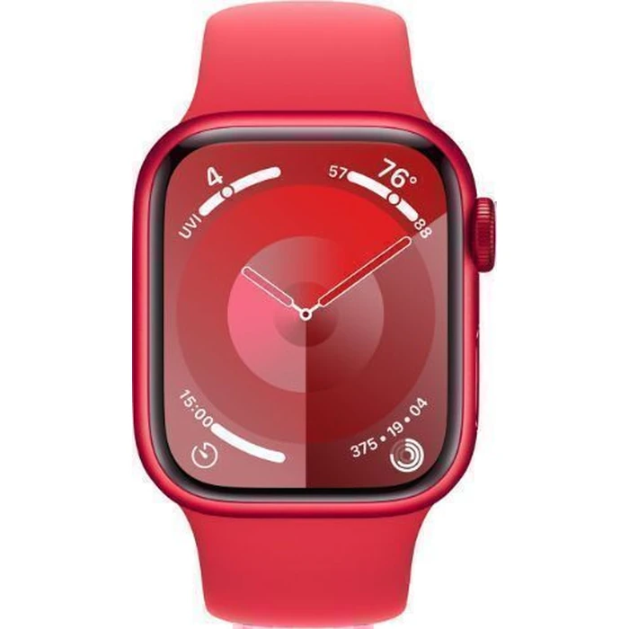 Apple Watch Series 9 (Cellular + GPS) - 64GB - 45mm - Red Aluminum Case with Red Rubber Sport Band - Small/Medium Size by Apple - Image 1