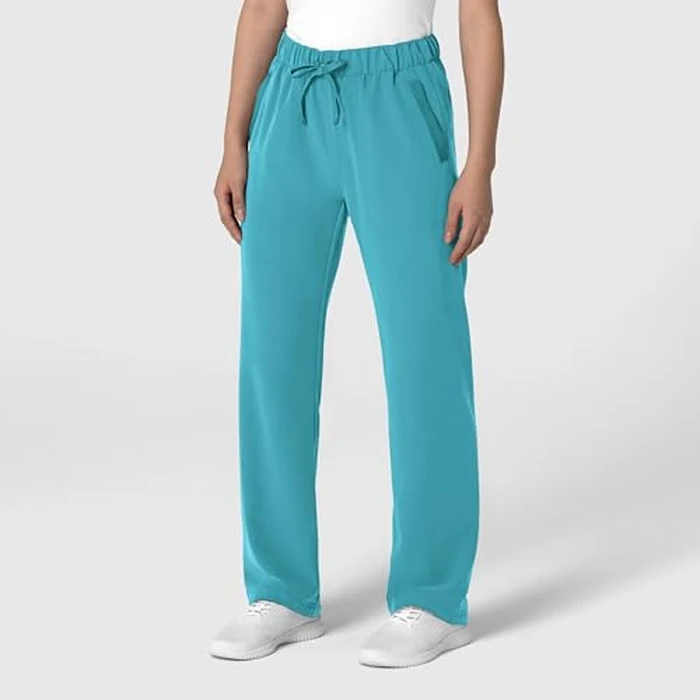 Wink Nova Women's Stovepipe High-Low Hem Scrub Pant - Teal Blue, S by WINK - Image 4