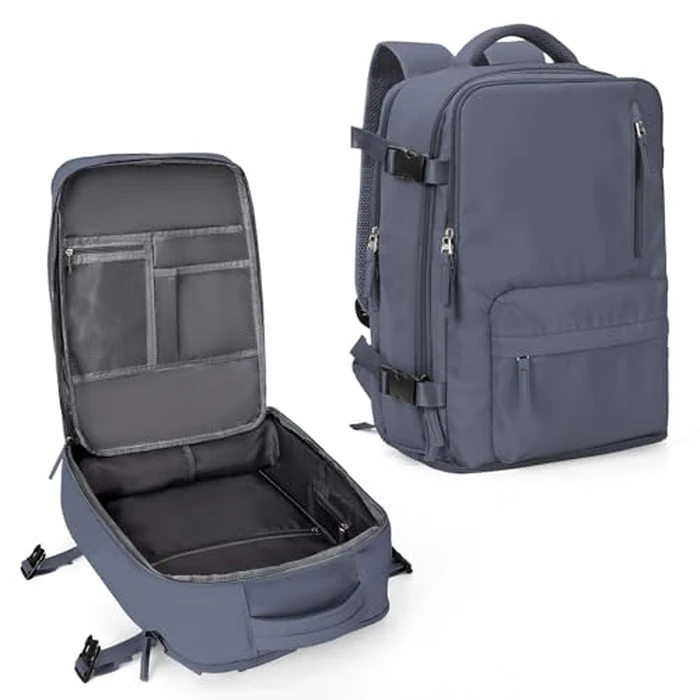 WONHOX Travel Backpack Women, Carry On Backpack for Men, Hiking Laptop Backpack Waterproof Outdoor Sports Rucksack Casual Daypack, Grey Blue by WONHOX - Used - Like New condition - US$26.77