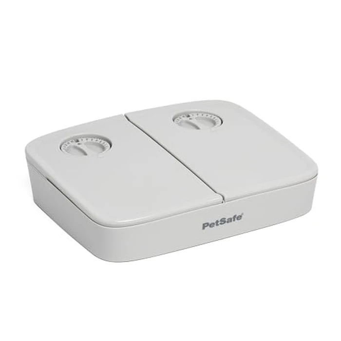 PetSafe Analog 2 Meal Programmable Pet Feeder, Automatic Dog and Cat Feeder - Dry or Semi-Moist Pet Food Dispenser, Slow Feed Portion Control (3 Cup/16 Ounce Total Capacity), Tamper-Resistant Design by PetSafe - Used - Very Good condition