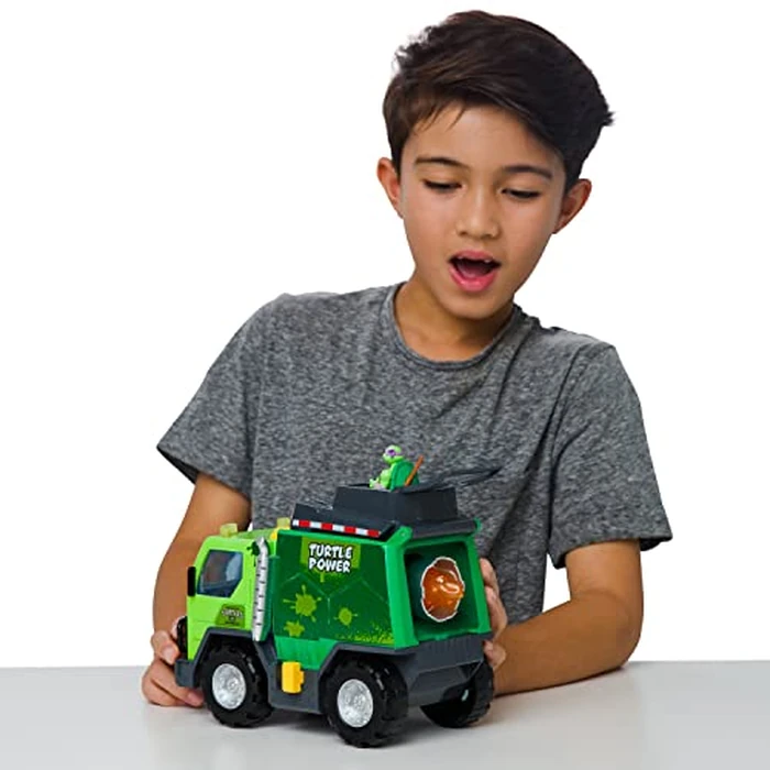 Teenage Mutant Ninja Turtles Toy, Thrash 'N' Battle Garbage Truck with 3 Sewer Cap Launchers, Lights & Sounds, TMNT Mutant Ninja Turtle Vehicle for Kids, Ages 3+ by Teenage Mutant Ninja Turtles - Image 7