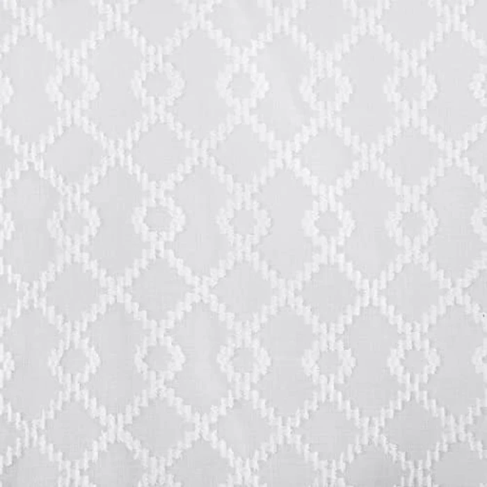 No. 918 Tina Geometric Clipped Semi-Sheer Rod Pocket Kitchen Curtain Valance, White, 54" W x 15" L by No. 918 - Image 3