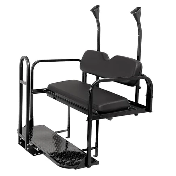 ECOTRIC Rear Seat Kit W/Grab Bar Compatible with 2004-Up Club Car Precedent/Tempo/Onward Gas or Electric All Models, Flip Folding Back Seat w/Roof Support by ECOTRIC - Image 1