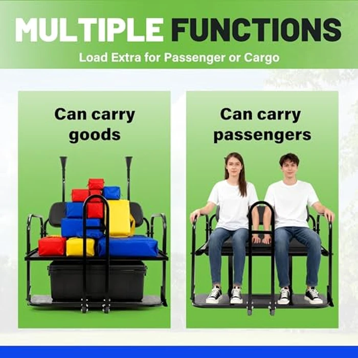 ECOTRIC Rear Seat Kit W/Grab Bar Compatible with 2004-Up Club Car Precedent/Tempo/Onward Gas or Electric All Models, Flip Folding Back Seat w/Roof Support by ECOTRIC - Image 5