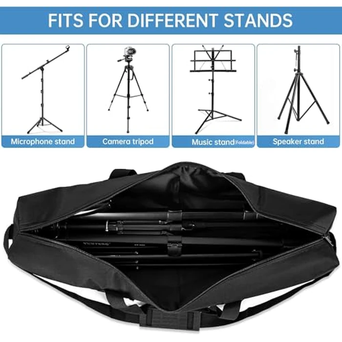 TORIBIO Tripod Carrying Case, 29x4.5x4.5in Heavy Duty Tripod Bag with Shoulder Straps and Handles, Multifunctional Monopod Case for Music Stand, Lights, Speakers, Cameras, Booms, Microphone Stands by TORIBIO - Image 3