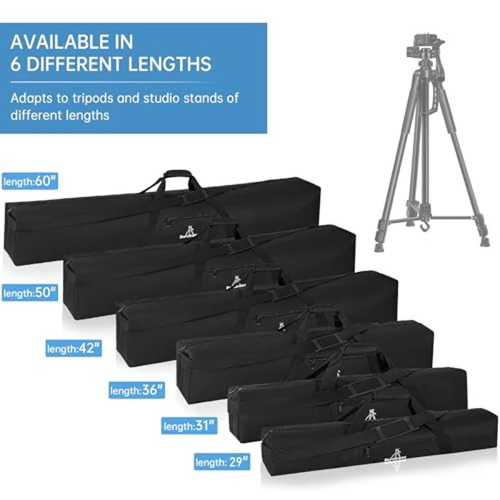 TORIBIO Tripod Carrying Case, 29x4.5x4.5in Heavy Duty Tripod Bag with Shoulder Straps and Handles, Multifunctional Monopod Case for Music Stand, Lights, Speakers, Cameras, Booms, Microphone Stands by TORIBIO - Image 6