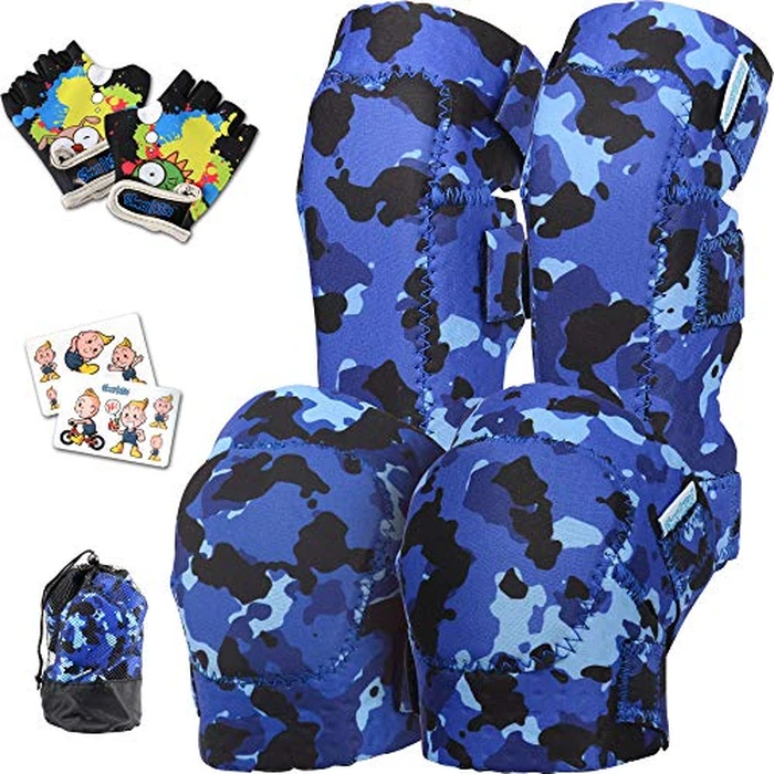 Knee Pads for Kids Knee and Elbow Pads Set I Toddler Knee Pads and Elbow Pads for Kids Age 2 3 4 5 Toddlers Protective Gear Set I Roller-Skating, Skateboard Knee Pads for Children Boy Girl by Simply Kids - Used - Like New condition