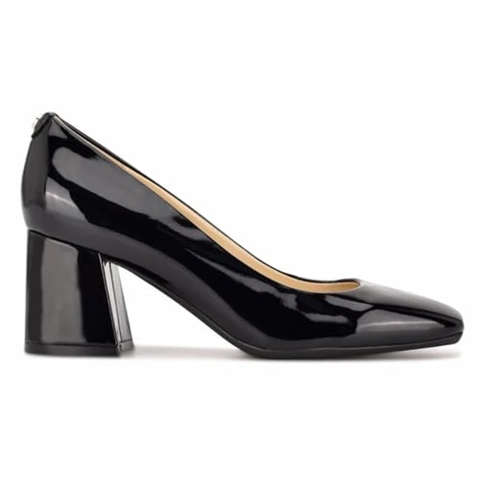 Nine West Womens Vibe 9X9 Faux Leather Square Toe Pumps Black 8 Medium (B,M) by Nine West - Used - Very Good condition