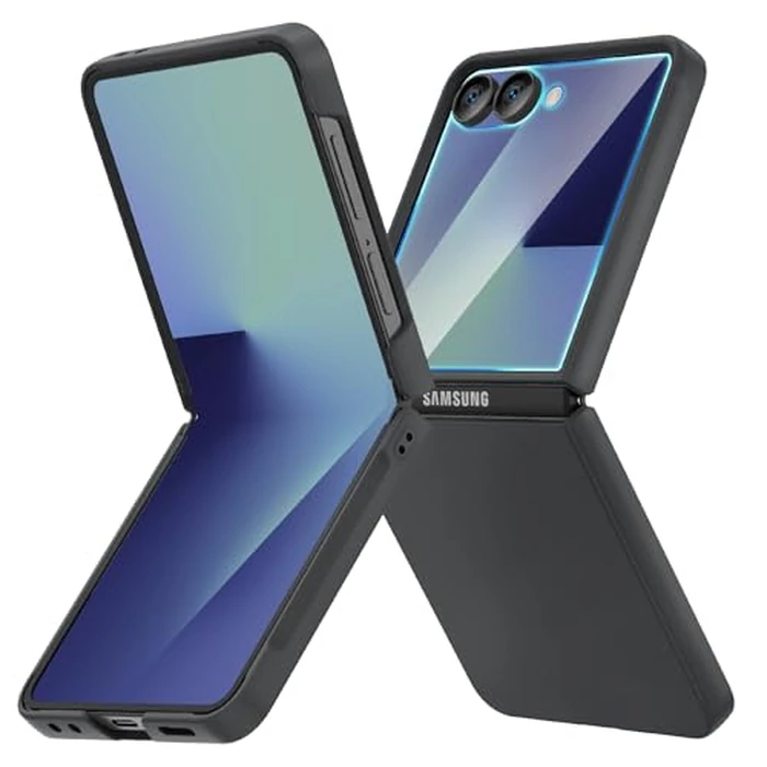 Ruky for Z Flip 7 Case, Full Body Cover Anti-Scratches Shockproof Hard PC Ultra-Thin, Support Wireless Charging Protective Phone Cover for Samsung Galaxy Z Flip 7, Black by Ruky - Used - Acceptable condition