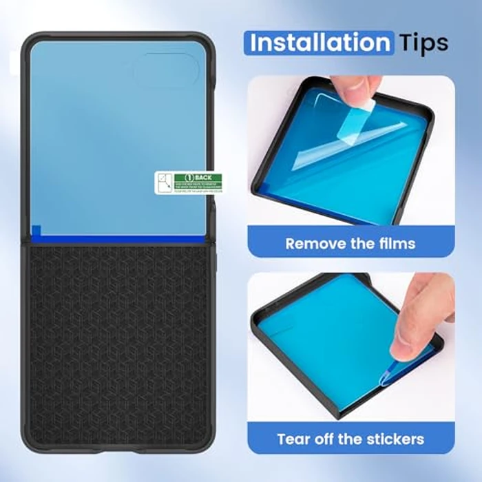 Ruky for Z Flip 7 Case, Full Body Cover Anti-Scratches Shockproof Hard PC Ultra-Thin, Support Wireless Charging Protective Phone Cover for Samsung Galaxy Z Flip 7, Black by Ruky - Image 6