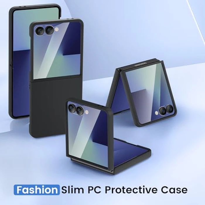 Ruky for Z Flip 7 Case, Full Body Cover Anti-Scratches Shockproof Hard PC Ultra-Thin, Support Wireless Charging Protective Phone Cover for Samsung Galaxy Z Flip 7, Black by Ruky - Image 8