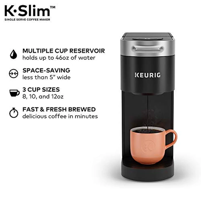 Keurig K-Slim Single Serve K-Cup Pod Coffee Maker, Multistream Technology, 3 Brew Sizes, Slim and Sleek Design, 46oz Removable Reservoir, Black by Keurig - Image 5