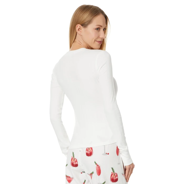 P.J. Salvage Women's Loungewear Back to Basics Long Sleeve Top, Ivory, Small by PJ Salvage - Image 2
