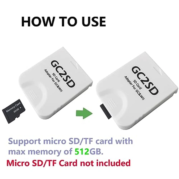 Hyamass GC2SD Gamecube Memory Card Adapter, Memory Card Compatible for Gamecube and Wii with Micro SD Support for Emulator, Plug and Play Portable Game Memory Card (White) by Hyamass - Image 3