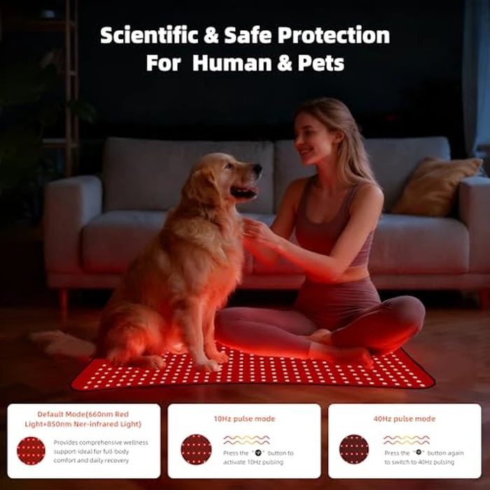 Red Light Therapy Mat for Body, Near Infrared Light Therapy Pad with 660nm & 850nm Wavelength, Home Use for Back Belly Knee Joint Muscle Comfort 600 LEDs 27"x24" by Morespond - Image 6