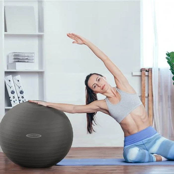 Fitvids Anti-Burst and Slip Resistant Exercise Ball Yoga Ball Fitness Ball Birthing Ball with Quick Pump, 2,000-Pound Capacity, 19-22 inch, M by Fitvids - Image 7