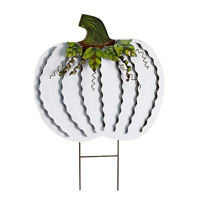 26"H Metal Pumpkin Yard Stake Outdoor Fall Decor Rustic Pumpkin Garden Stake Autumn Yard Sign Pumpkin Lawn Ornaments for Porch Garden Home Patio Harvest Thanksgiving Halloween Decorations by K KILIPES - Image 1