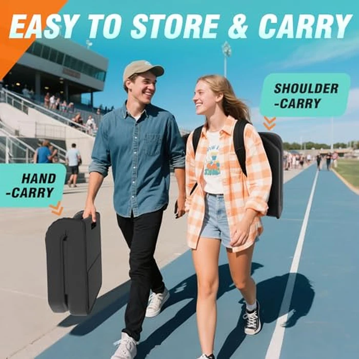 HOPERAN Heated Stadium Seats for Bleachers with Back Support - 3 Levels Bleacher Chairs with Back and Cushion and Armrest, Wide & Thick Padded Bleacher Seats, Stadium Chairs for Outdoor Sports Games by HOPERAN - Image 2