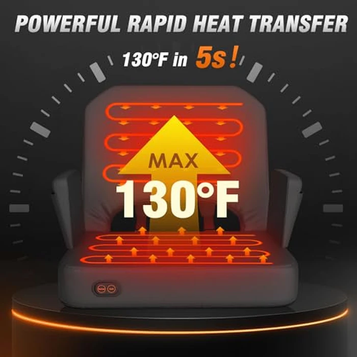 HOPERAN Heated Stadium Seats for Bleachers with Back Support - 3 Levels Bleacher Chairs with Back and Cushion and Armrest, Wide & Thick Padded Bleacher Seats, Stadium Chairs for Outdoor Sports Games by HOPERAN - Image 6