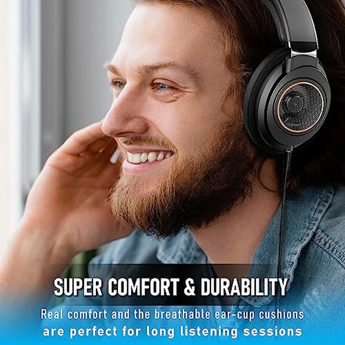 Philips Open Back Wired Headphones - Cushioned Over Ear Headphones with Adjustable Headband for Ultimate Comfort and Superior Sound Quality, Plugs into TV, Stereo or PC, Ideal for Podcasts or Music by Philips - Image 4