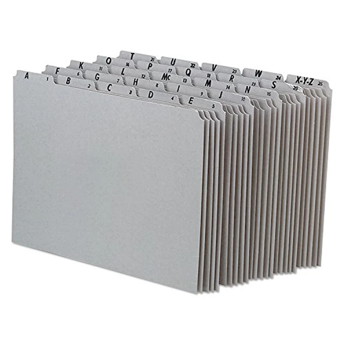 Pendaflex A-Z Top Tab Recycled Gray Pressboard 1/5-Tab File Guides 25 Pack (PN925) by Pendaflex - Used - Good condition