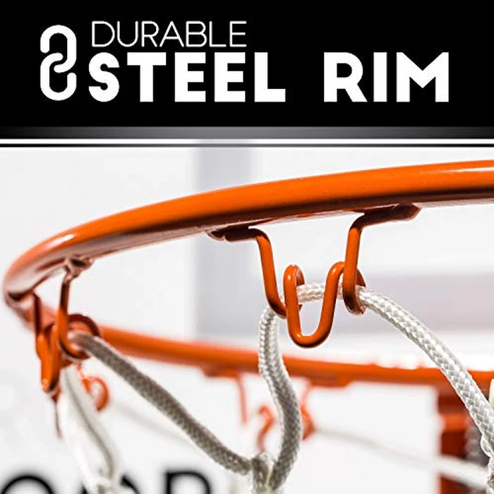 Franklin Sports Over The Door Mini Basketball Hoop - Slam Dunk Approved Steel Rim Indoor Hoop - Shatterproof Backboard - No Tools Setup for Bedroom + Office - Includes Ball + Pump - Black by Franklin Sports - Image 4