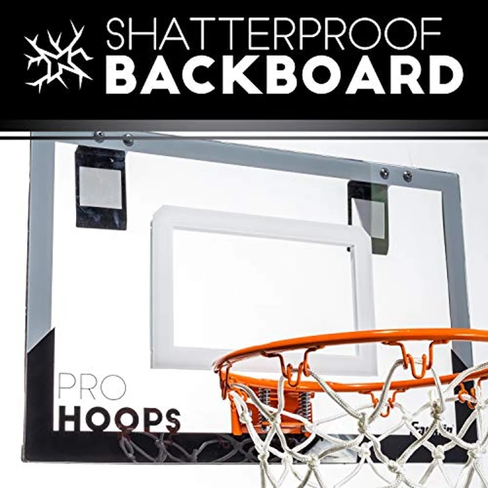 Franklin Sports Over The Door Mini Basketball Hoop - Slam Dunk Approved Steel Rim Indoor Hoop - Shatterproof Backboard - No Tools Setup for Bedroom + Office - Includes Ball + Pump - Black by Franklin Sports - Image 8