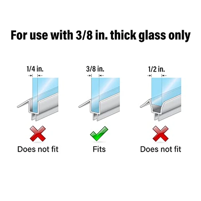 Prime-Line M 6258 Frameless Shower Door Bottom Seal for 3/8 In. Thick Glass Doors Stop Shower Leaks and Create a Water Barrier, 36 In., Clear Vinyl (Pack of 4) by Prime-Line - Image 3
