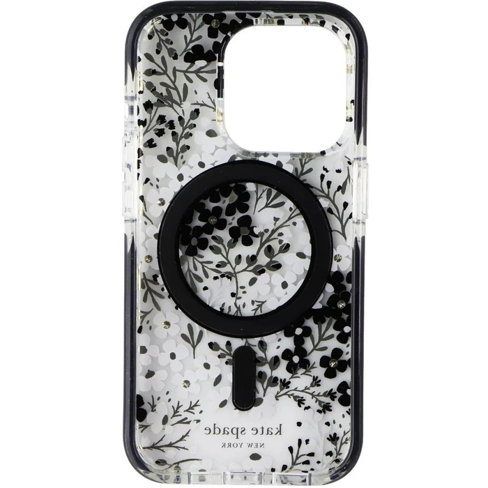 Kate Spade Phone Case with MagSafe for iPhone 15 Pro Max - Multi Floral Black/White by Kate Spade - Image 3