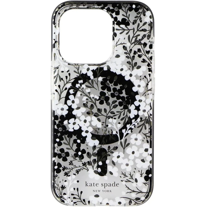 Kate Spade Phone Case with MagSafe for iPhone 15 Pro Max - Multi Floral Black/White by Kate Spade - Refurbished - Excellent condition - US$17.38
