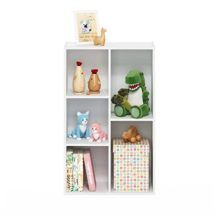Furinno LUDER Book Shelf, 5-Cube Bookshelf, Tool Free Assembly Open Shelves Bookcase 9.4 x 19.7 x 31.5, for Living Room, Bedroom, Home Office, White by Furinno - Image 6