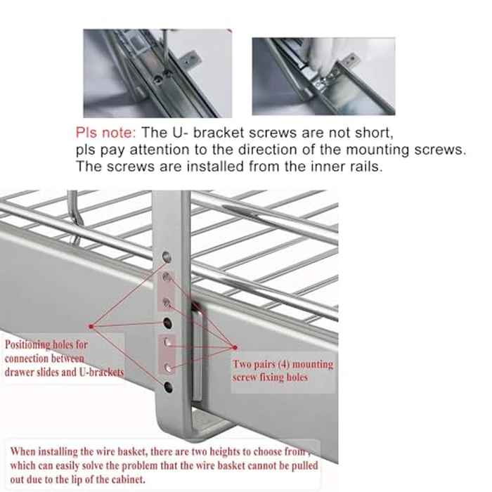 DINDON Pull Out Cabinet Organizer, (20" W x 21" D) Heavy-Duty Metal Sliding Drawer Shelf, Bathroom Under Sink Kitchen Cabinets Organizer and Storage Slide Out Shelves, Chrome, 1 Tier, 2 Pack by DINDON - Image 4