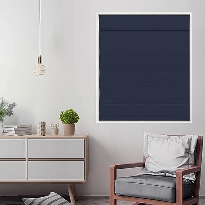 DEZ FURNISHINGS Cordless Blackout Roman Cellular Shade, 33"W x 72"H, Navy by DEZ Furnishings - Used - Very Good condition - CA$62.01