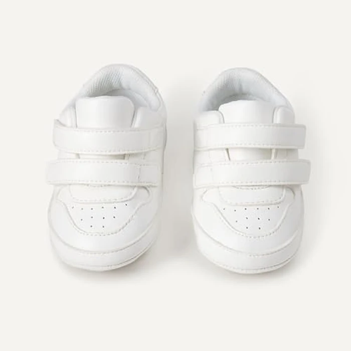 Amazon Essentials Unisex Babies' Hook & Loop Court Sneakers, White, 3 Infant by Amazon Essentials - Image 4