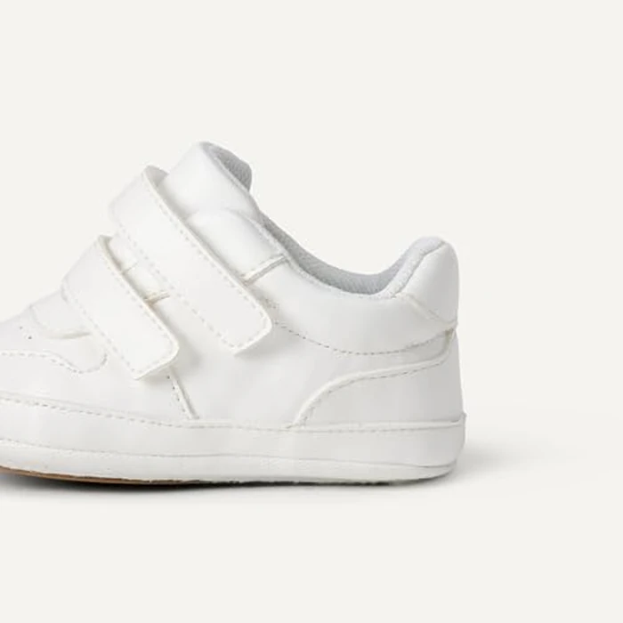 Amazon Essentials Unisex Babies' Hook & Loop Court Sneakers, White, 3 Infant by Amazon Essentials - Image 5