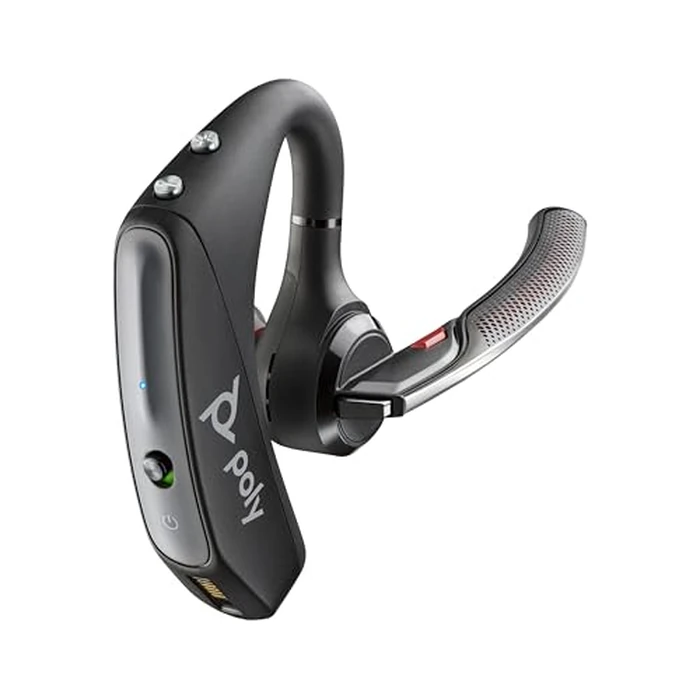 Poly Voyager 5200 Wireless Headset (Plantronics) - Single-Ear Bluetooth Headset w/Noise-Canceling Mic - Ergonomic Design - Voice Controls - Lightweight - Connect to Mobile/Tablet via Bluetooth by POLY - Used - Like New condition