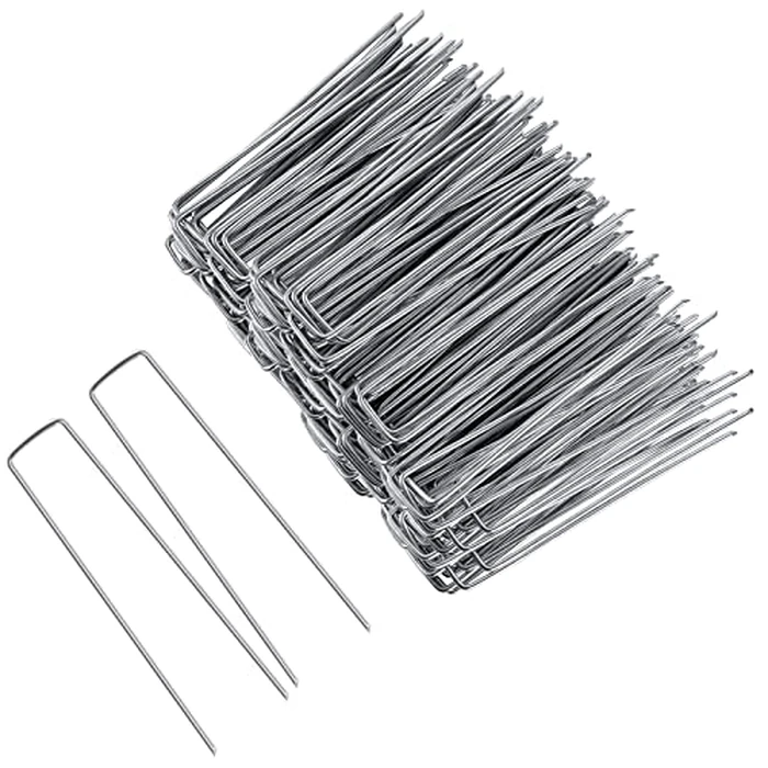 FEED GARDEN 8 Inch 50 Pack Galvanized Landscape Staples 11 Gauge Anti-Rust Garden Stakes Landscaping Fabric SOD Pins Yard Stakes for Weed Barrier Fabric by FEED GARDEN - Used - Like New condition - US$19.43