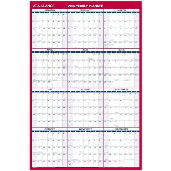 AT-A-GLANCE 2025 Wall Calendar, Monthly, 24" x 36", Extra Large, Paper, Reversible, Vertical/Horizontal (PM2122825) by AT-A-GLANCE - Image 2