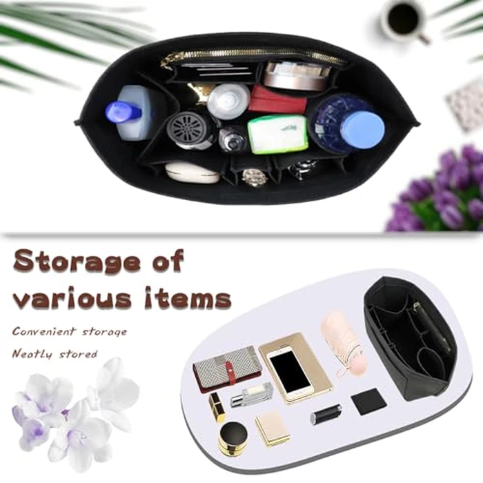 Purse Organizer For Longchamp Purse For Long Champ Le Pliage Insert organizer1012-25black-L by Lckaey - Image 5